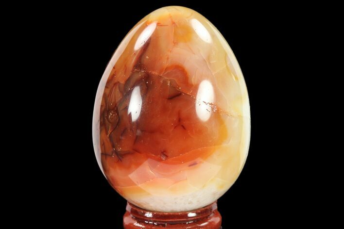 Colorful, Polished Carnelian Agate Egg - Madagascar #134556